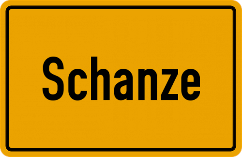 Ortsschild Schanze, Sauerland
