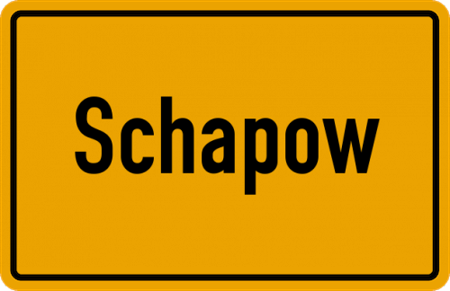 Ortsschild Schapow