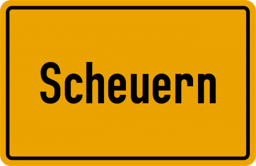Ortsschild Scheuern, Kreis Kelheim, Niederbayern