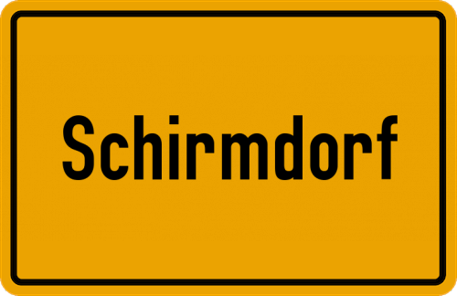 Ortsschild Schirmdorf, Kreis Nabburg