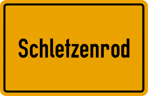 Ortsschild Schletzenrod, Kreis Hünfeld