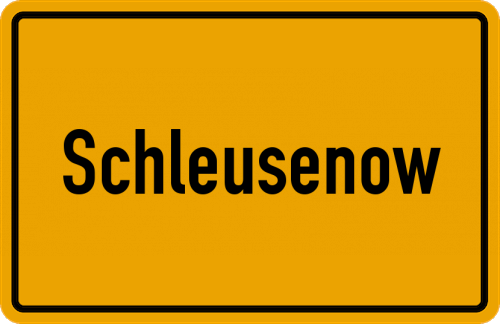 Ortsschild Schleusenow