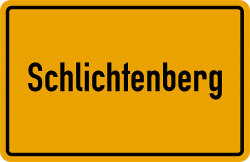 Ortsschild Schlichtenberg