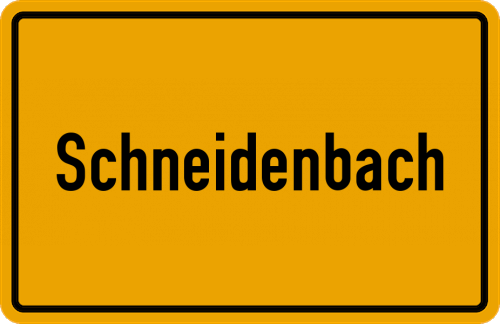 Ortsschild Schneidenbach