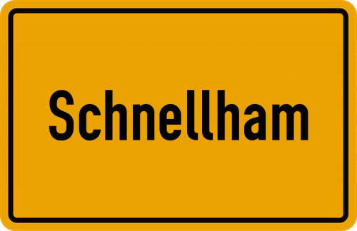 Ortsschild Schnellham, Kreis Griesbach im Rottal