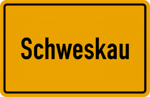 Ortsschild Schweskau