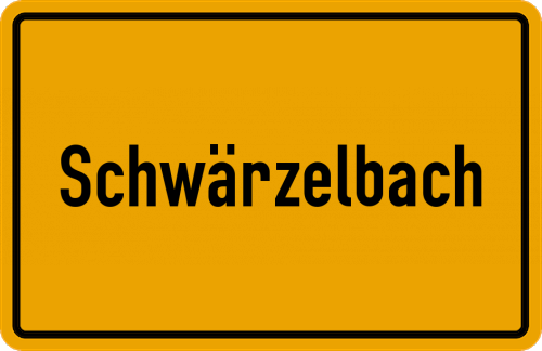 Ortsschild Schwärzelbach, Unterfranken