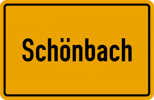Ortsschild Schönbach, Dillkreis
