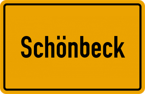 Ortsschild Schönbeck, Mecklenburg