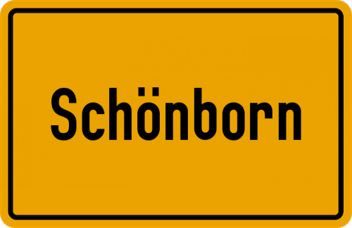 Ortsschild Schönborn, Pfalz