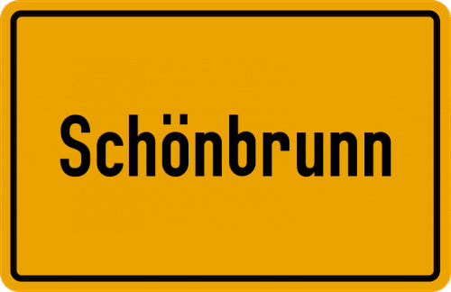 Ortsschild Schönbrunn, Kreis Haßfurt