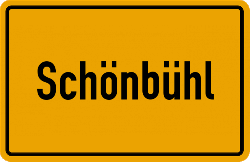 Ortsschild Schönbühl, Kreis Bogen, Niederbayern