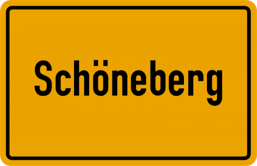 Ortsschild Schöneberg, Kreis Hofgeismar