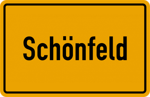 Ortsschild Schönfeld, Kreis Prüm