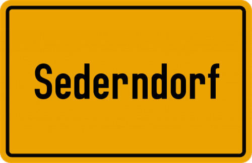 Ortsschild Sederndorf