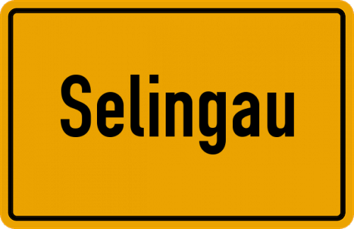 Ortsschild Selingau, Oberpfalz