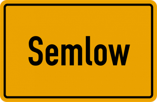 Ortsschild Semlow