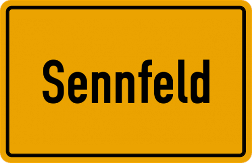 Ortsschild Sennfeld, Unterfranken