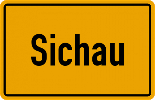 Ortsschild Sichau