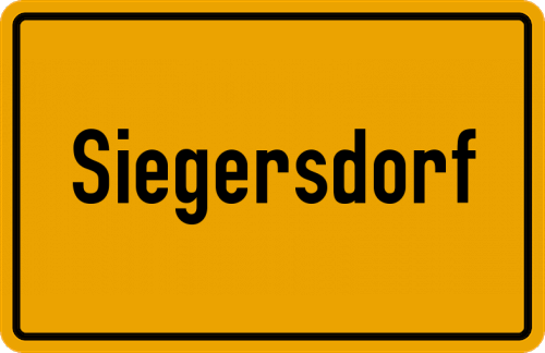 Ortsschild Siegersdorf