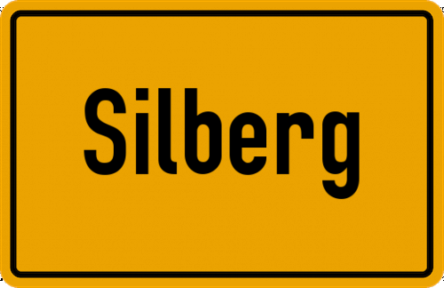 Ortsschild Silberg, Kreis Biedenkopf