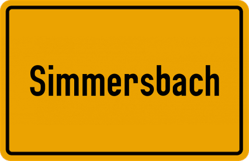 Ortsschild Simmersbach