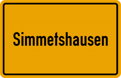 Ortsschild Simmetshausen