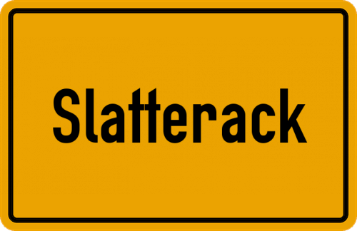 Ortsschild Slatterack
