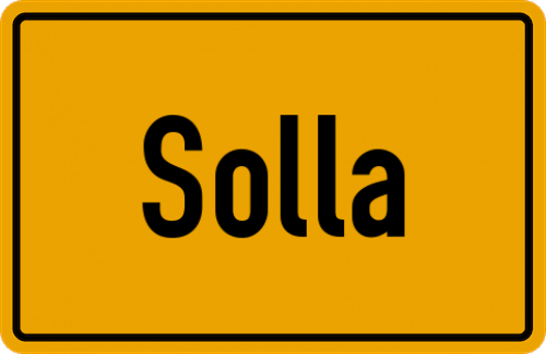 Ortsschild Solla, Wald