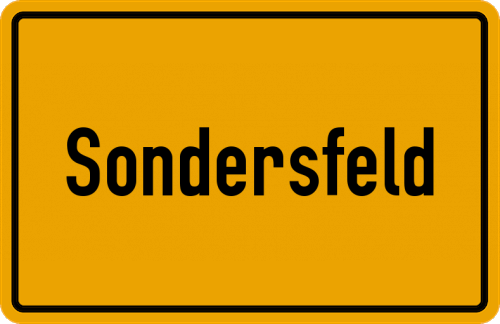 Ortsschild Sondersfeld, Oberpfalz