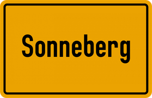 Ortsschild Sonneberg, Thüringen