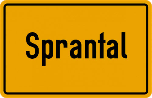 Ortsschild Sprantal