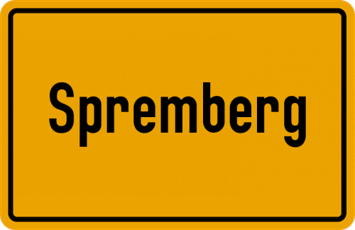 Ortsschild Spremberg, Niederlausitz