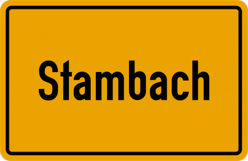 Ortsschild Stambach, Pfalz