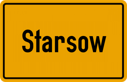 Ortsschild Starsow