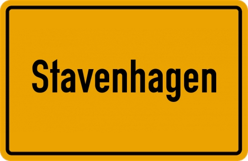 Ortsschild Stavenhagen, Reuterstadt
