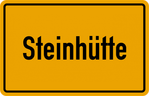 Ortsschild Steinhütte