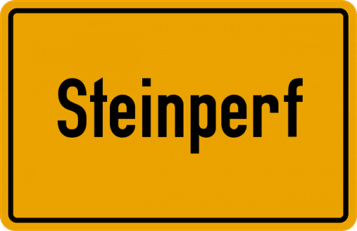 Ortsschild Steinperf, Kreis Biedenkopf