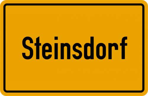 Ortsschild Steinsdorf, Bayern