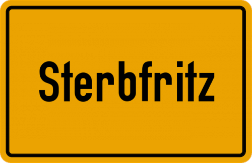 Ortsschild Sterbfritz