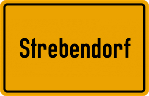 Ortsschild Strebendorf