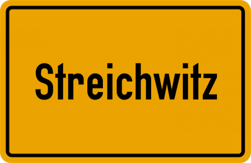 Ortsschild Streichwitz