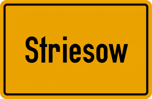 Ortsschild Striesow