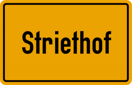 Ortsschild Striethof