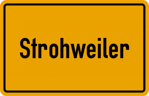 Ortsschild Strohweiler