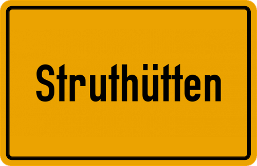 Ortsschild Struthütten, Siegerland