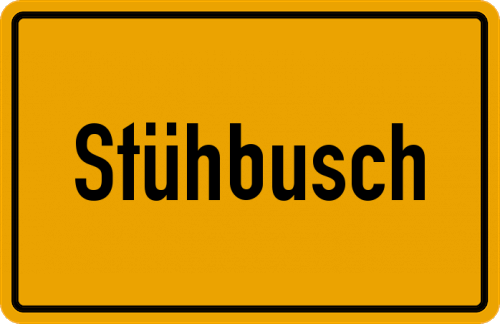 Ortsschild Stühbusch, Kreis Wesermünde