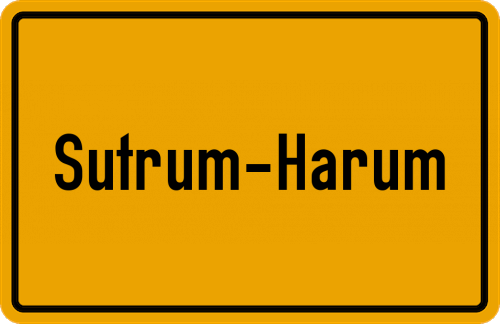 Ortsschild Sutrum-Harum, Kreis Steinfurt