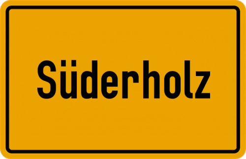Ortsschild Süderholz, Vorpommern