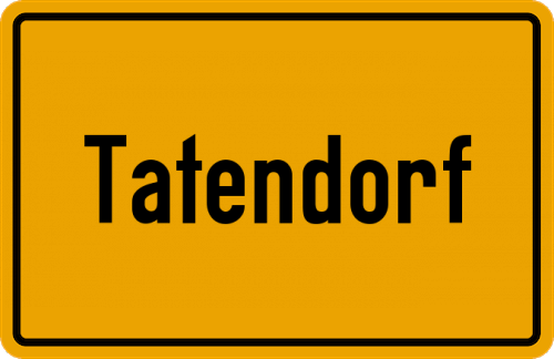 Ortsschild Tatendorf, Kreis Uelzen
